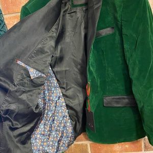 Velvet green tux jacket